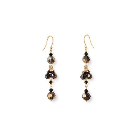 Dorado + Jet European Crystal Drop Earrings