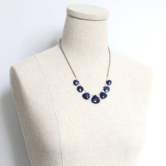 Graduated Blue Dumortierite Teardrop Necklace