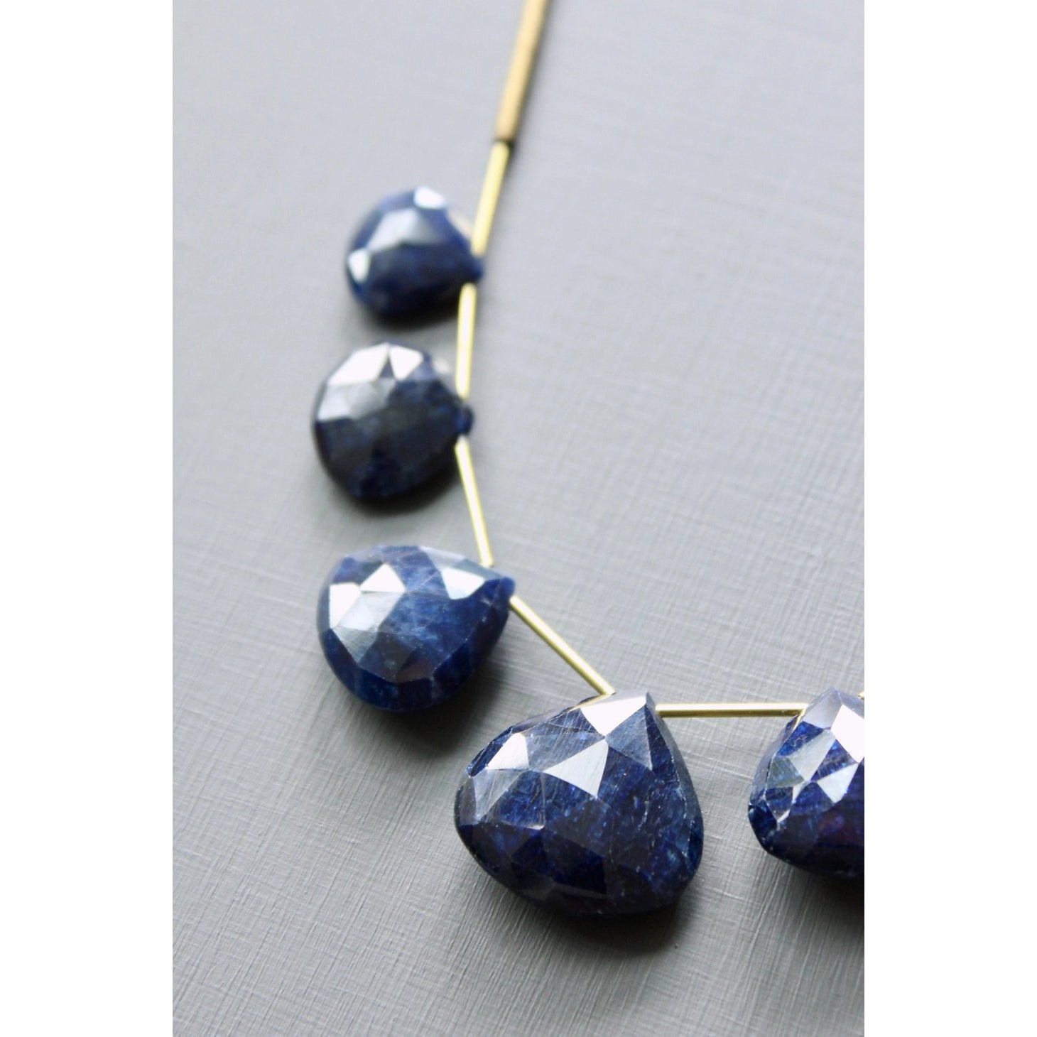 Graduated Blue Dumortierite Teardrop Necklace