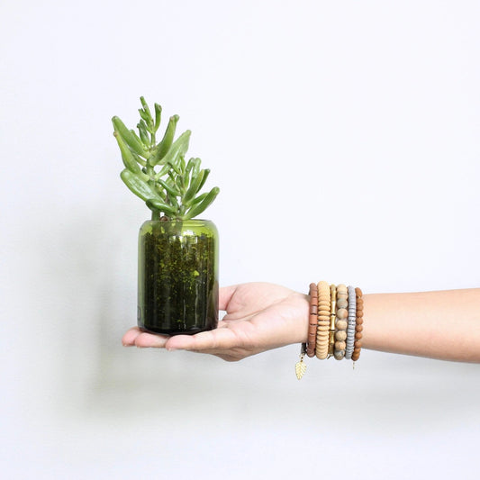 Aventurine, Jasper, Glass + Clay Beaded Multi-Tone Wrap Bracelet