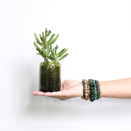 Jasper, Lava Stone, Glass + Malachite Beaded Wrap Bracelet