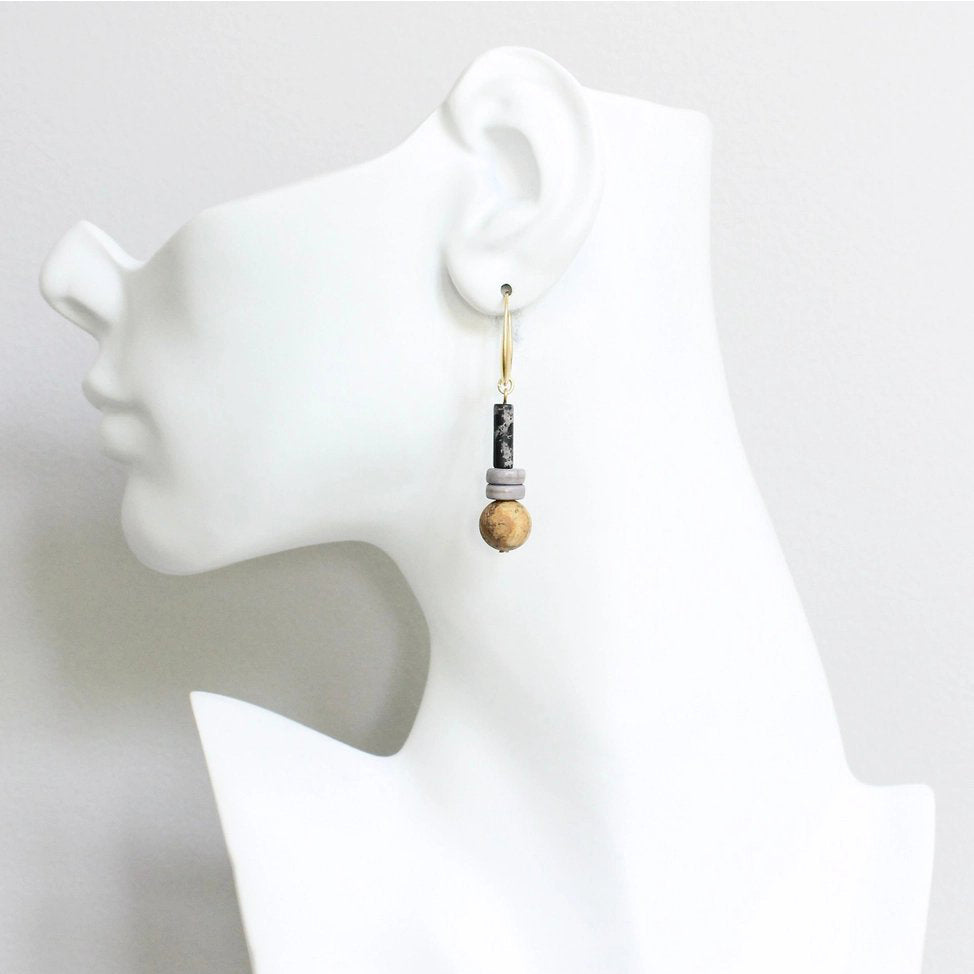 Jasper + Magnesite Drop Earrings