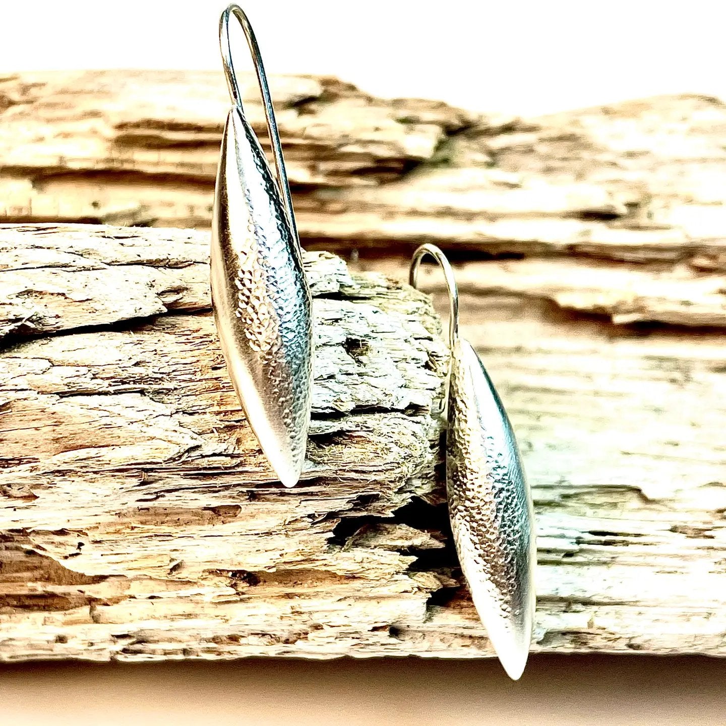 Sterling Silver Ellipse Drop Earrings