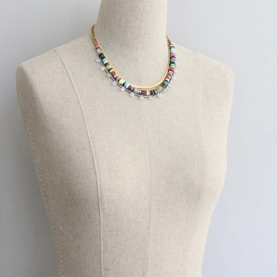 Triple Strand Multicolor Necklace