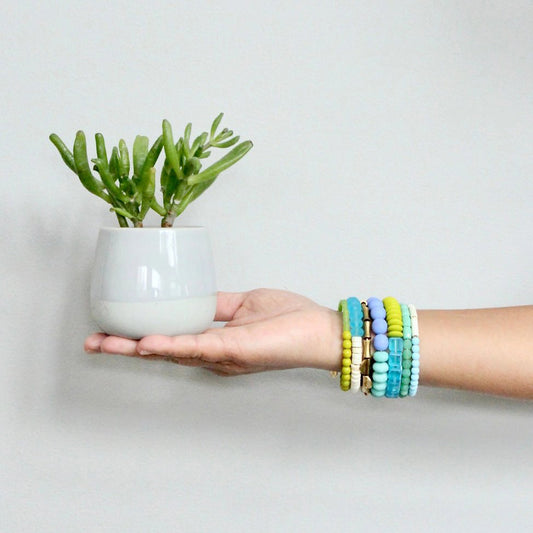 Turquoise + Chartreuse Color Pop Wrap Bracelet
