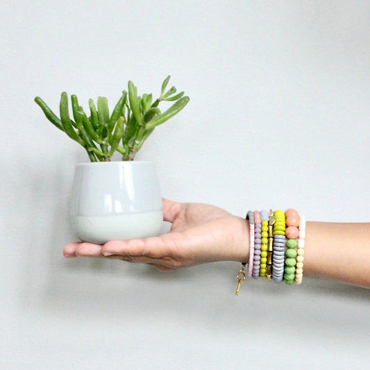 Coral + Chartreuse Color Pop Wrap Bracelet