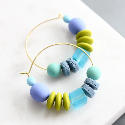 Glass Color Pop Hoop Earrings
