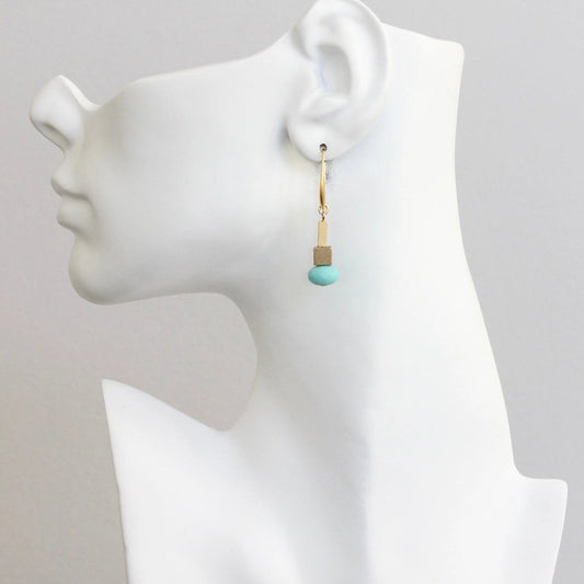 Turquoise Glass Drop Earrings