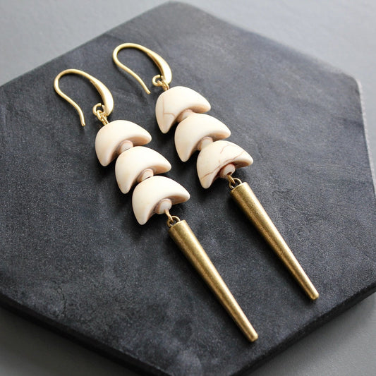 Stacked Crescents Spike Statement Earrings