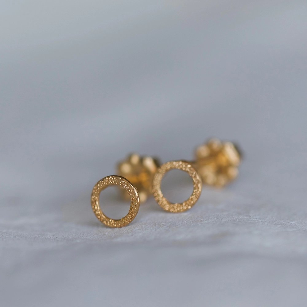 Diamond Dusted Karma Studs (Select Material) Gold Vermeil