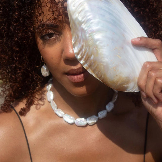 Keshi Pearl Drop Mini Hoop Earrings