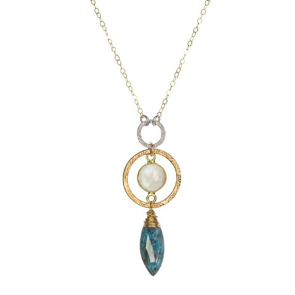 Mixed-Metal ‘Kyanite Petal’ Pendant Necklace