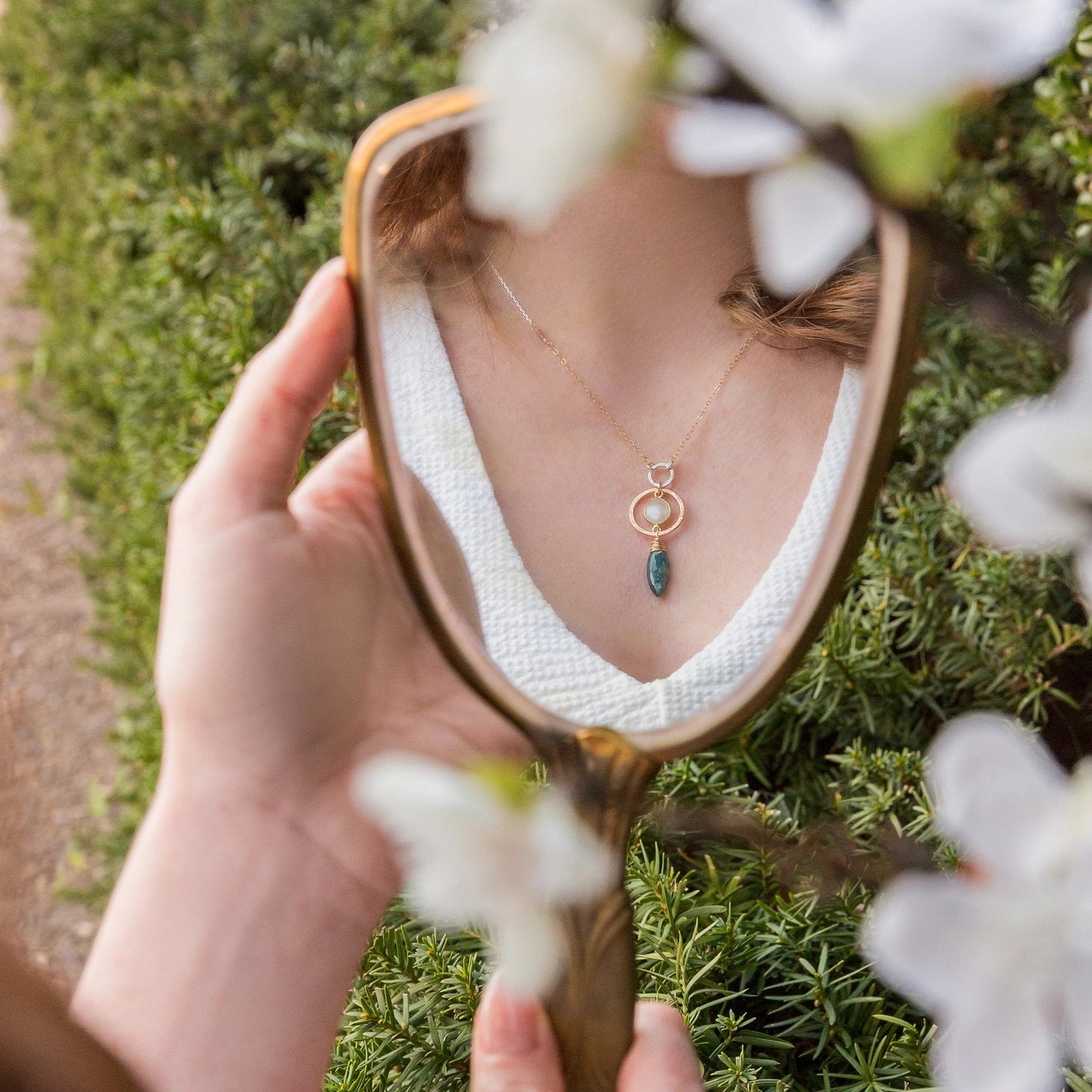 Mixed-Metal ‘Kyanite Petal’ Pendant Necklace