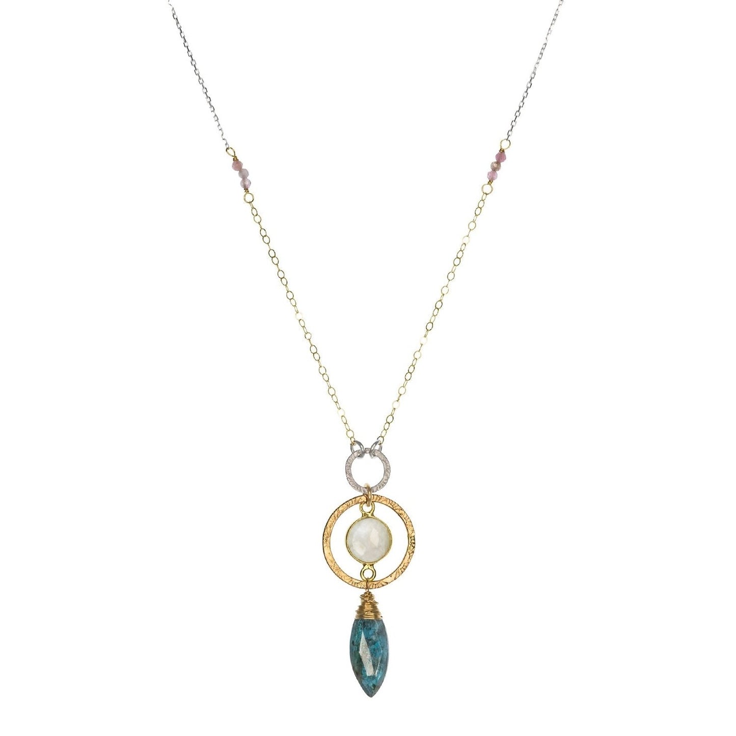 Mixed-Metal ‘Kyanite Petal’ Pendant Necklace