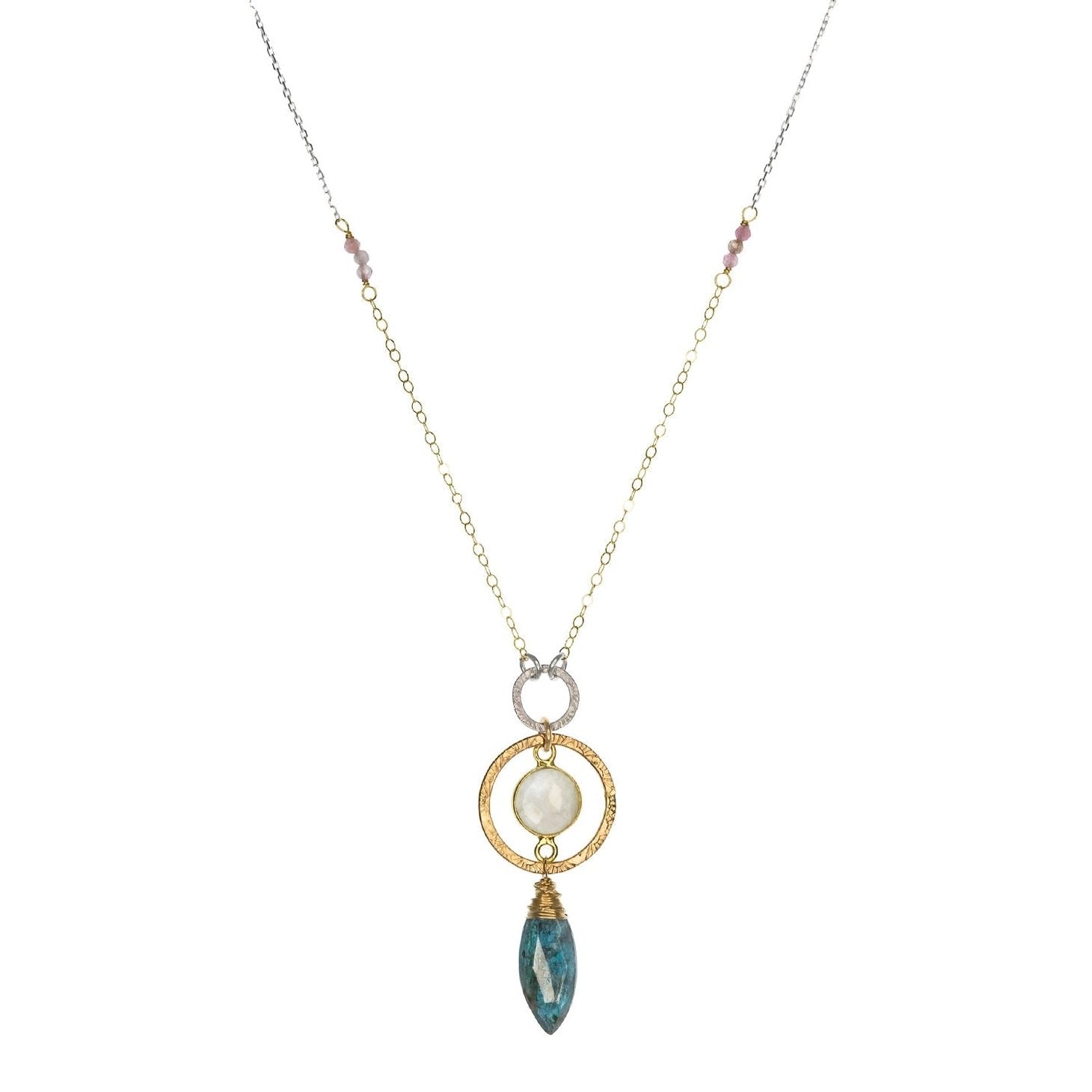 Mixed-Metal ‘Kyanite Petal’ Pendant Necklace