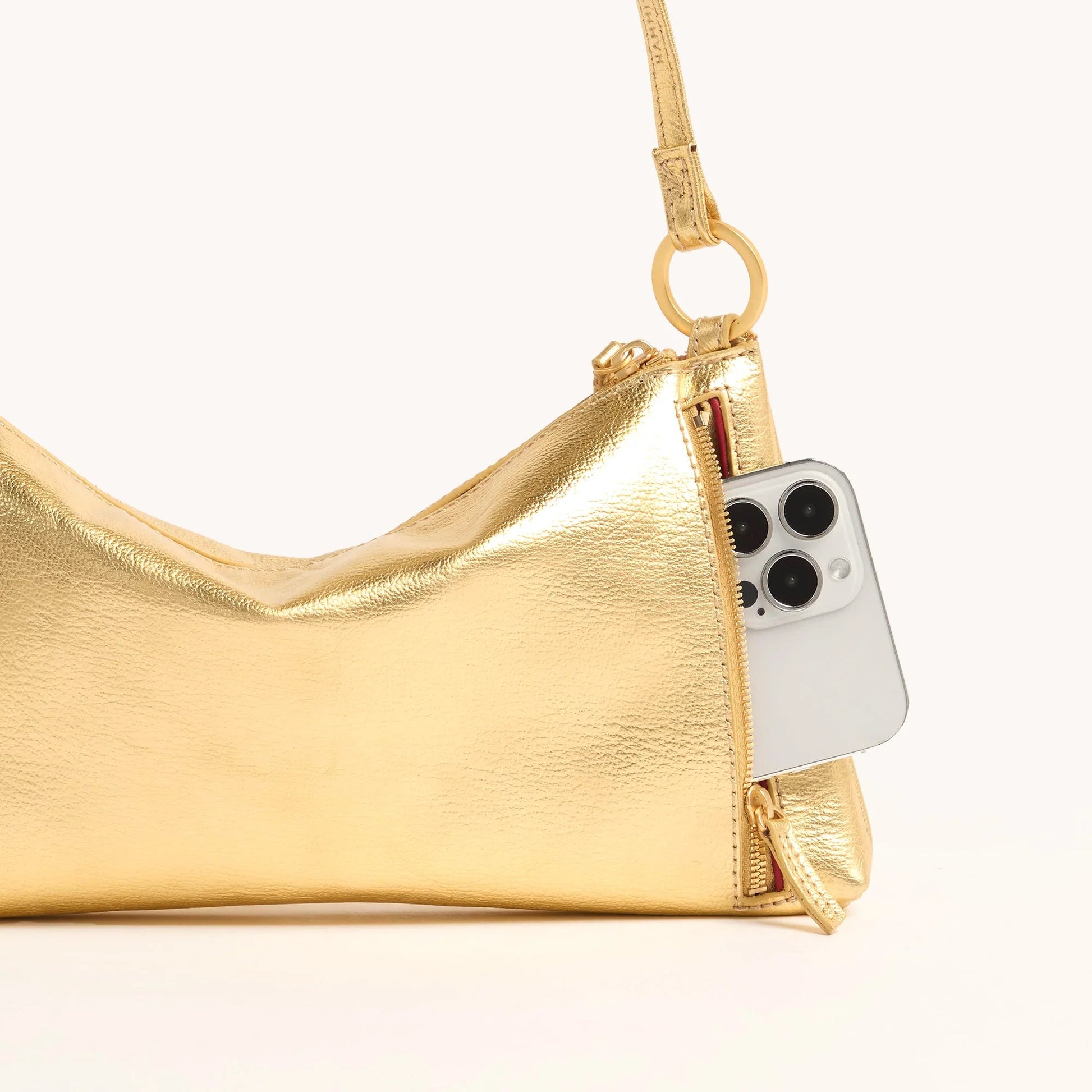 Hammitt Kyle Crossbody/Shoulder Bag - LIMITED EDITION Gala Gold/Brushed Gold Hammered