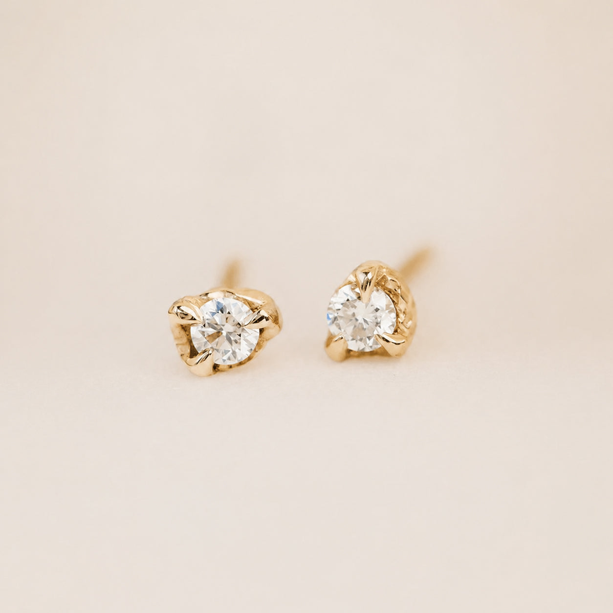 14k Gold + Diamond Petite Stud Earrings