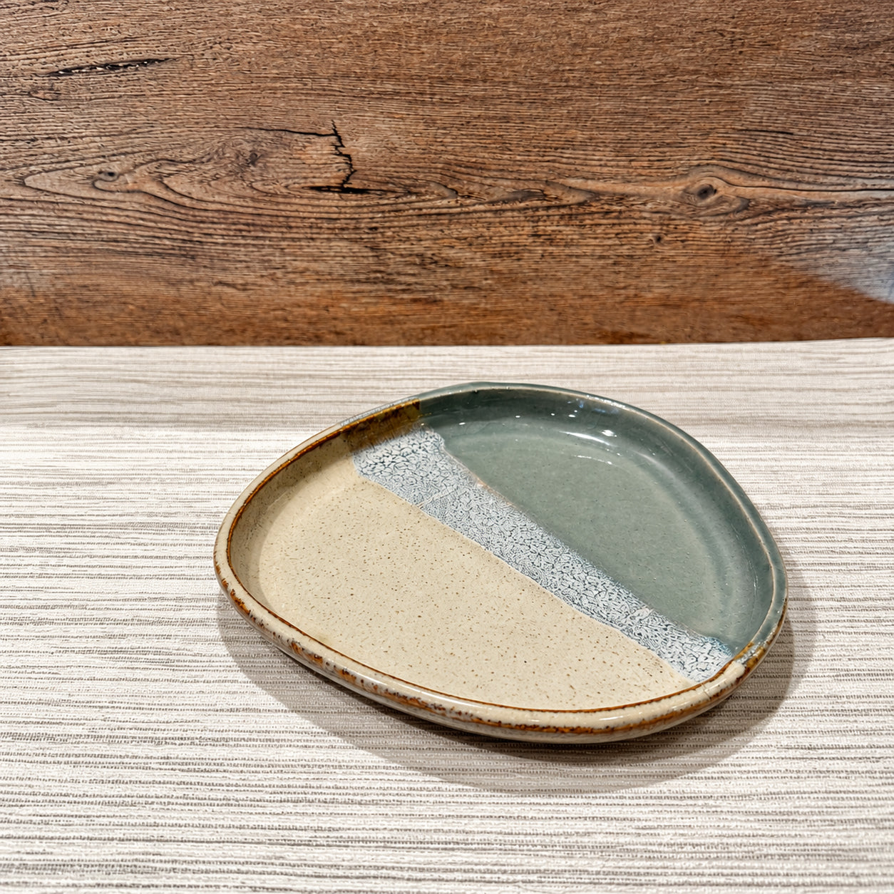 Small Sea Glass Organic Stoneware Plate