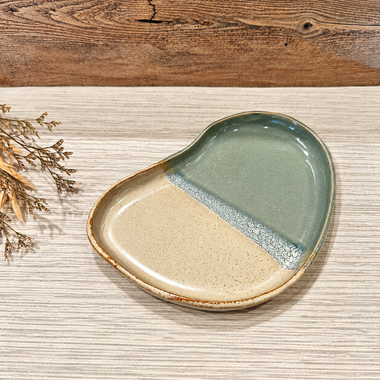 Medium Sea Glass Organic Stoneware Plate