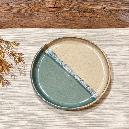 Large Sea Glass Organic Stoneware Plate