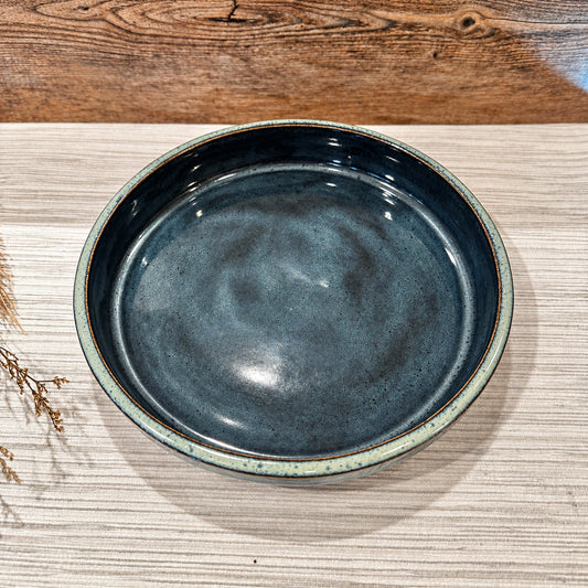 Deep Sea Rimmed Stoneware Plate