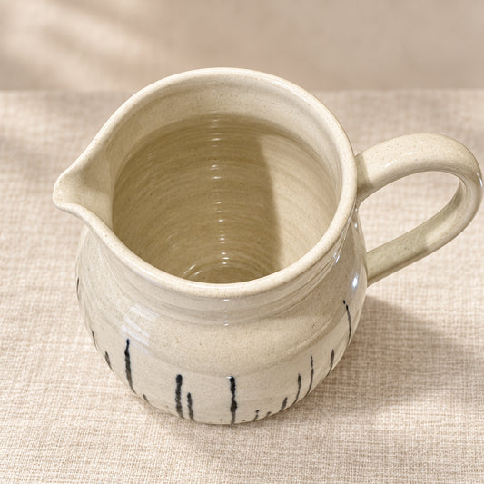 Indigo Stripe Stoneware Pitcher