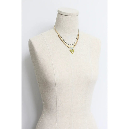 Triple Strand Art Deco Necklace with Vulcanite