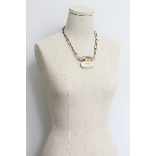 Agate + Jasper Pendant Necklace