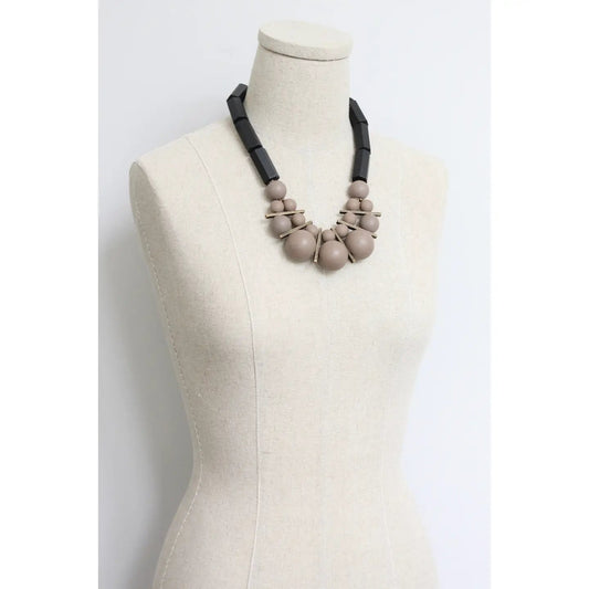 Black + Chestnut Bauble Statement Necklace