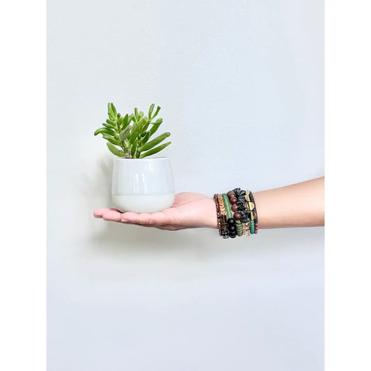 Moss Green + Cocoa Wrap Bracelet