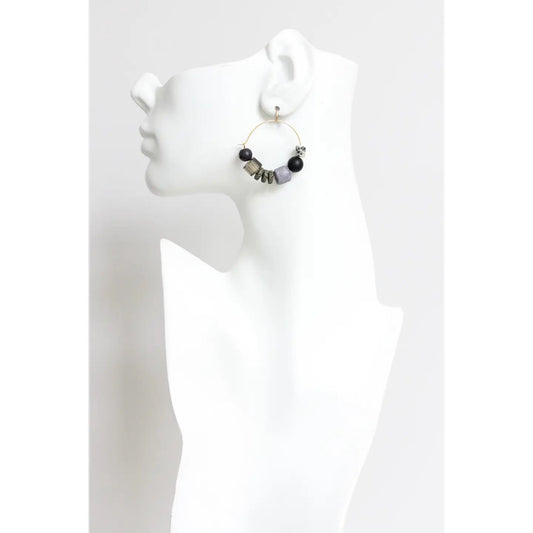 Multi-Stone Hoop Earrings
