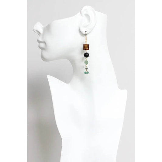 Vintage Glass Long Statement Earrings