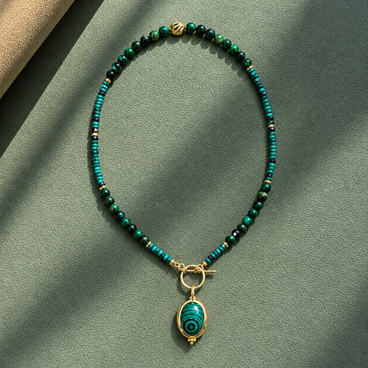 Malachite Cage Pendant Necklace