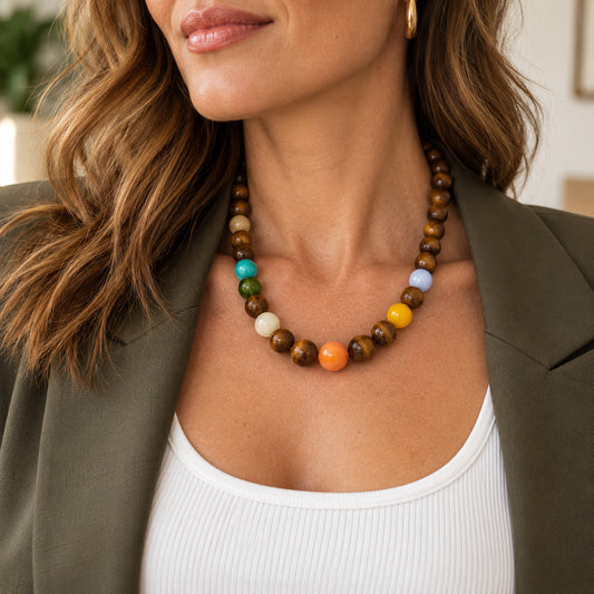 Multicolor Gumball Bead Necklace