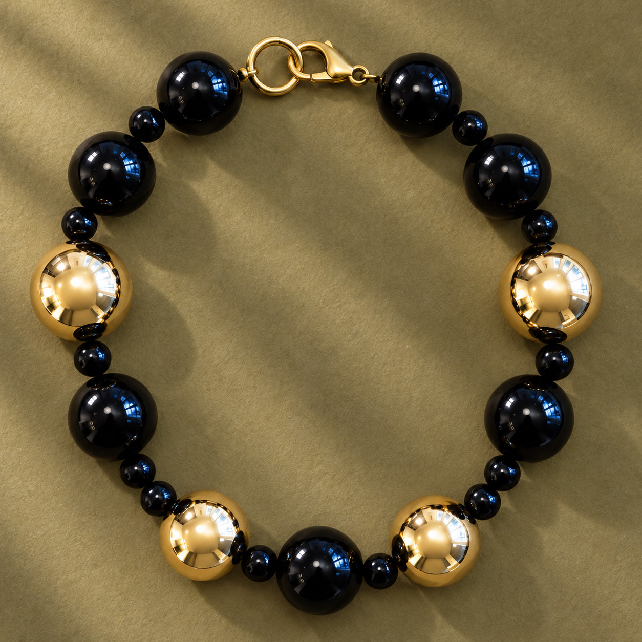 Black + Gold Gumball Statement Necklace