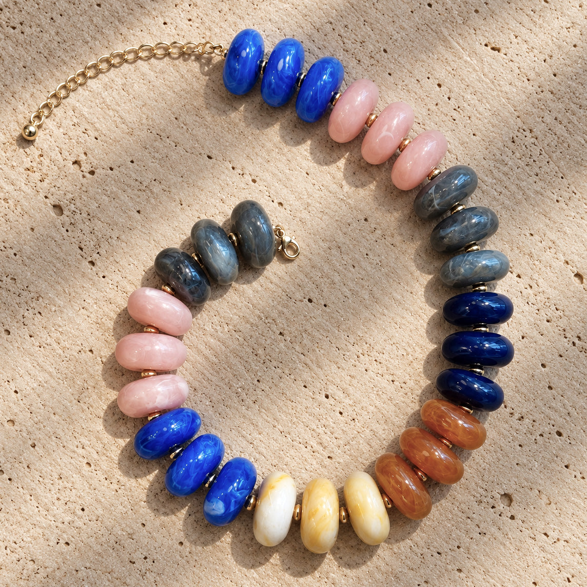 Multicolor Rondelle Statement Necklace
