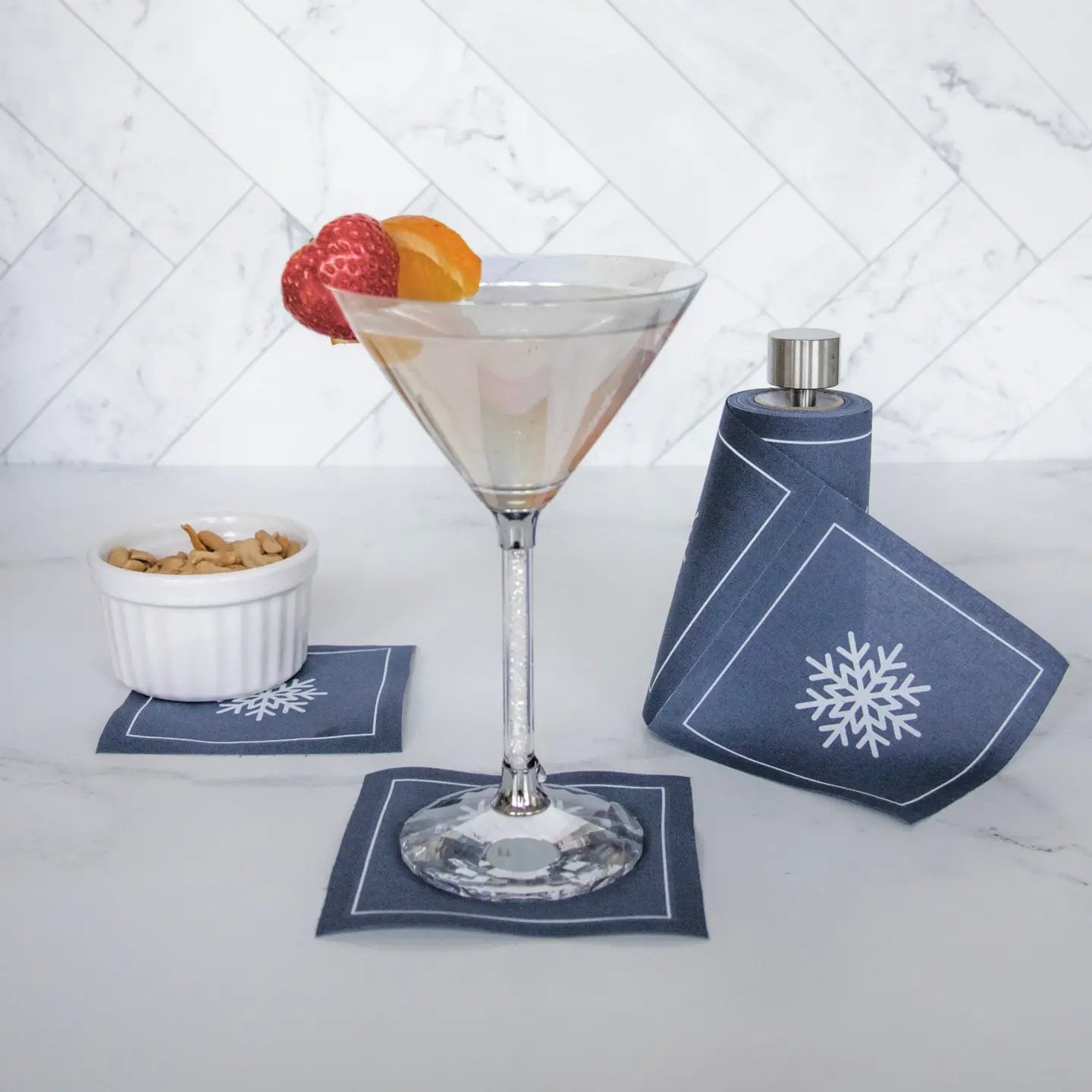 Cocktail Napkin Roll - 'Let It Snow'
