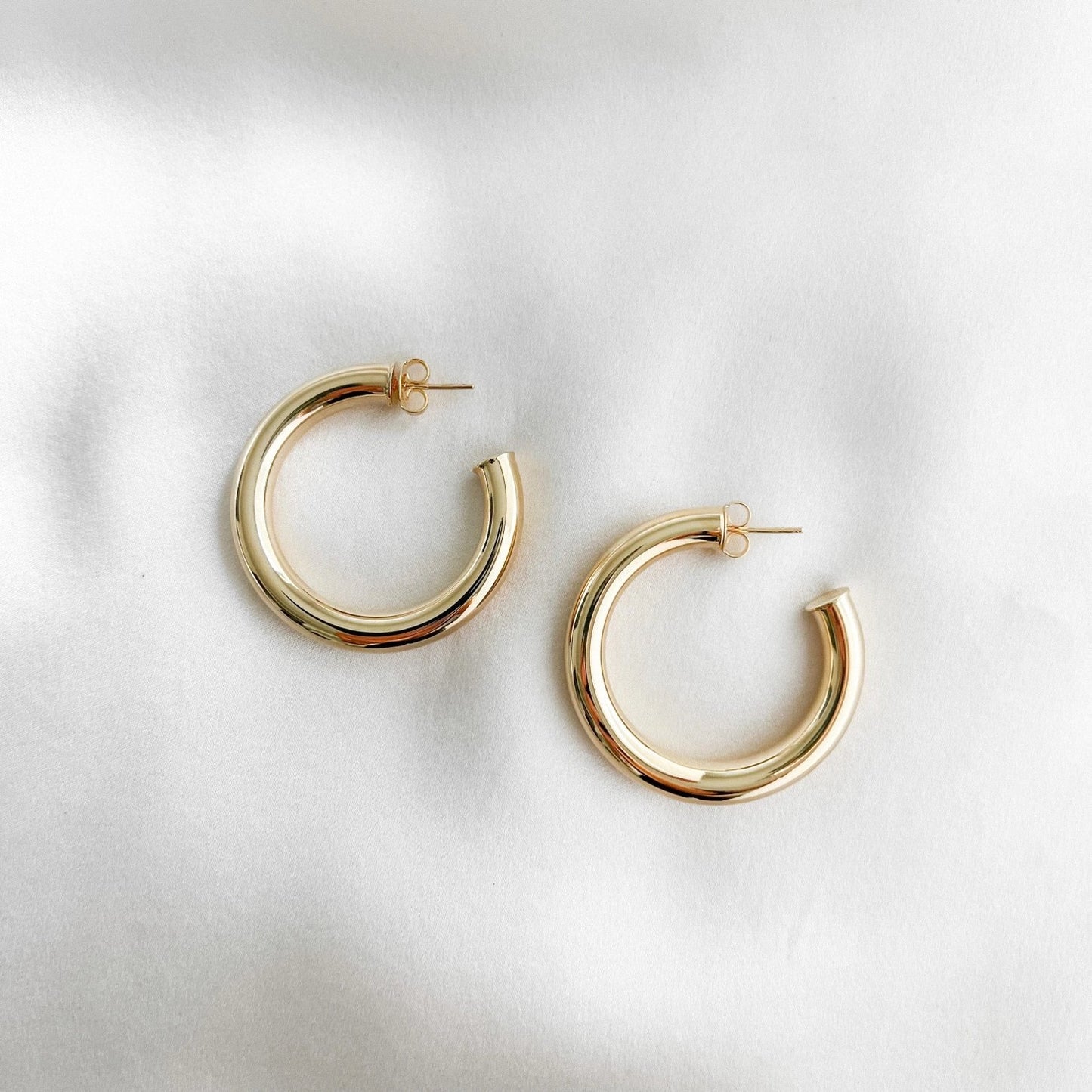 Gold Filled Chunky Hoop Earrings