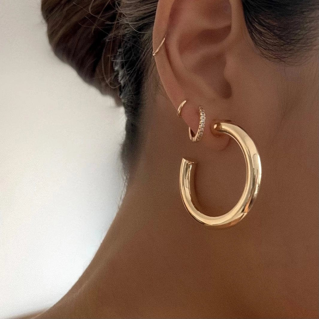 Gold Filled Chunky Hoop Earrings