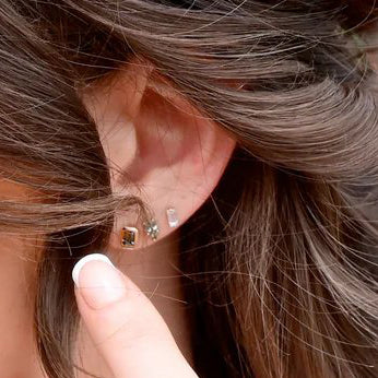 14k Gold + Teal Montana Sapphire 'Lui' Stud Earrings