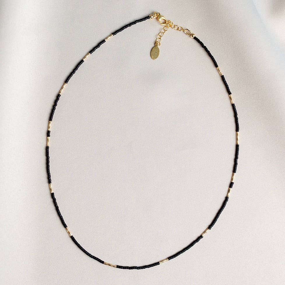 Flow Necklace – Black + Gold