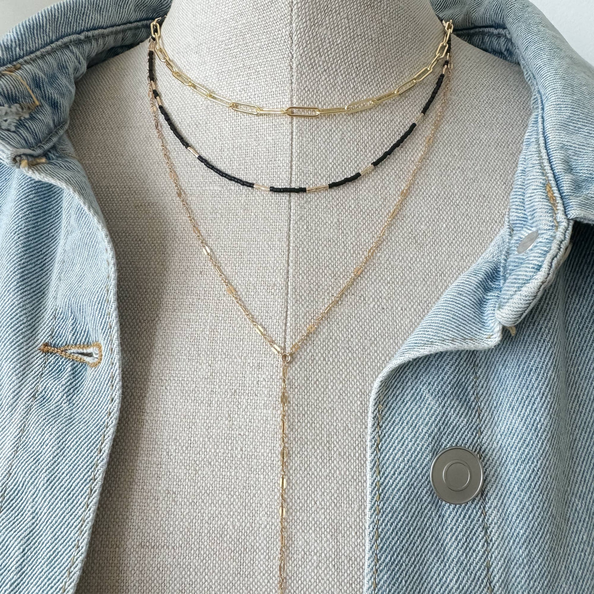 Flow Necklace – Black + Gold
