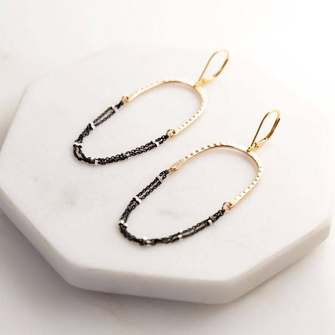 Lexi Earrings – Black + Gold