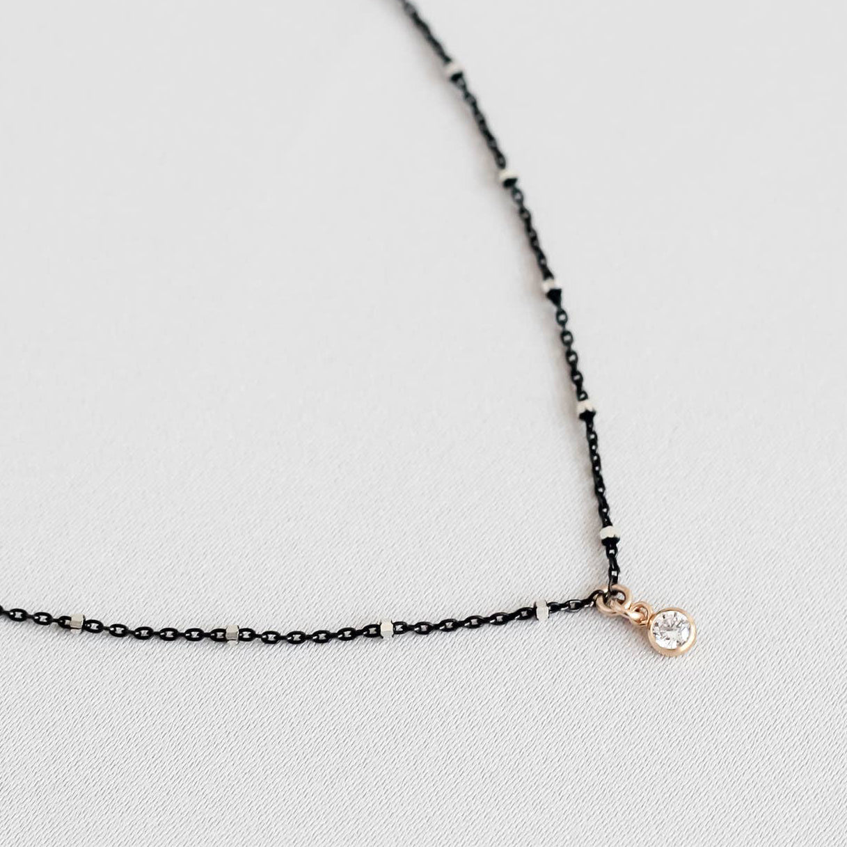 Star CZ Lux Necklace – Black + Gold