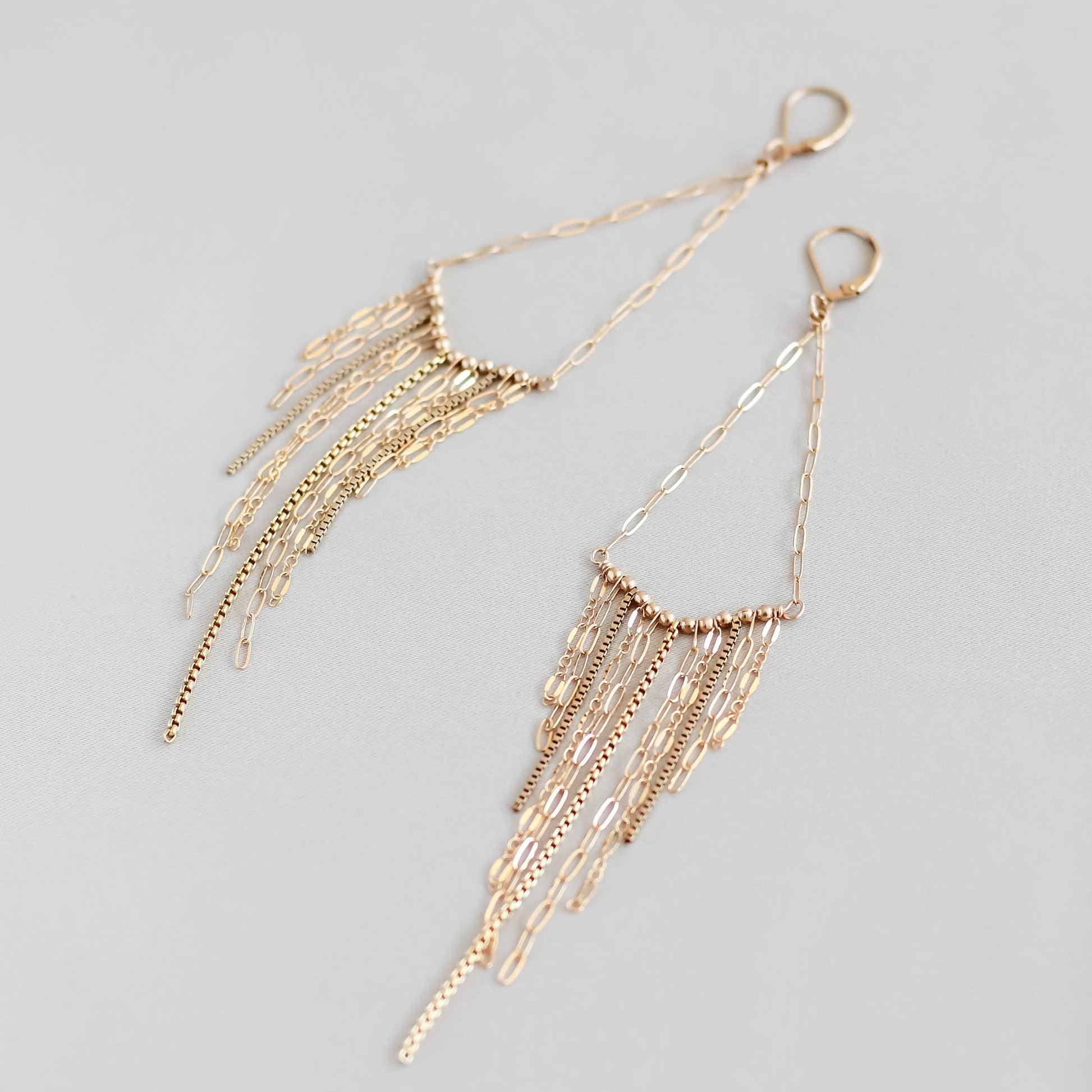 V Fringe Earrings – Gold Filled