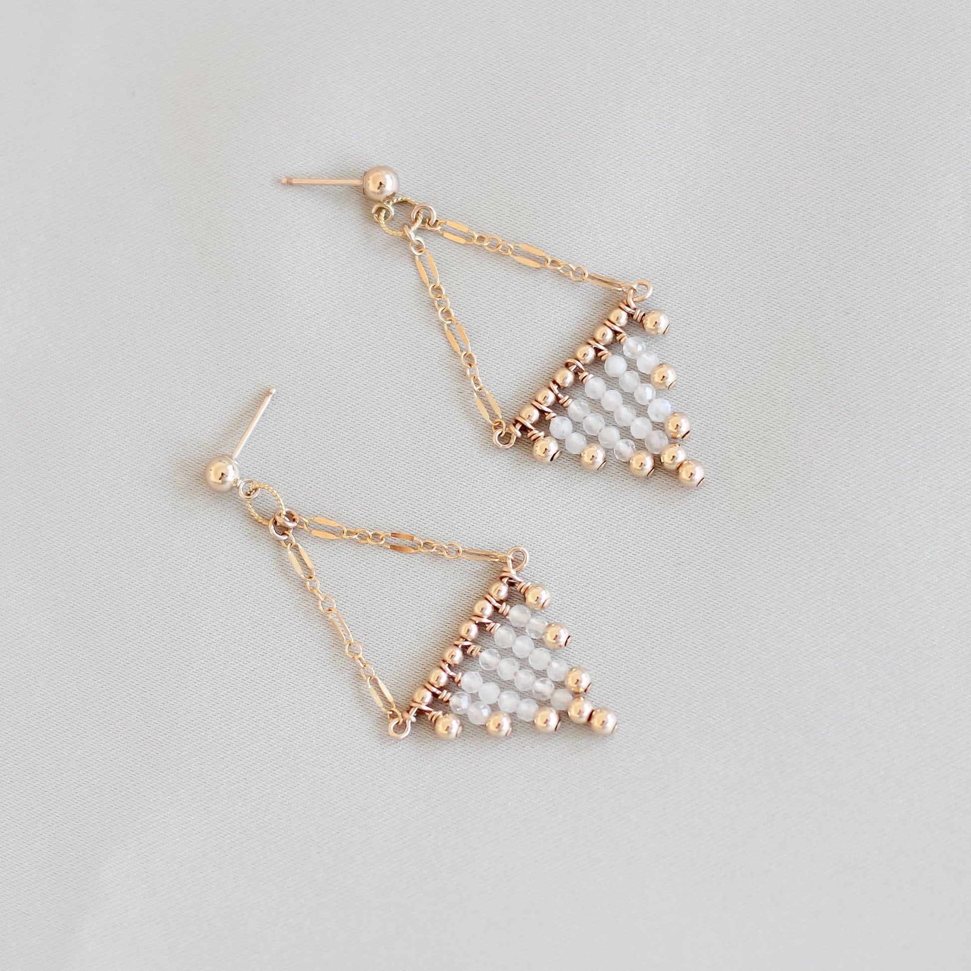 Yuka Beaded Post Earrings – Moonstone