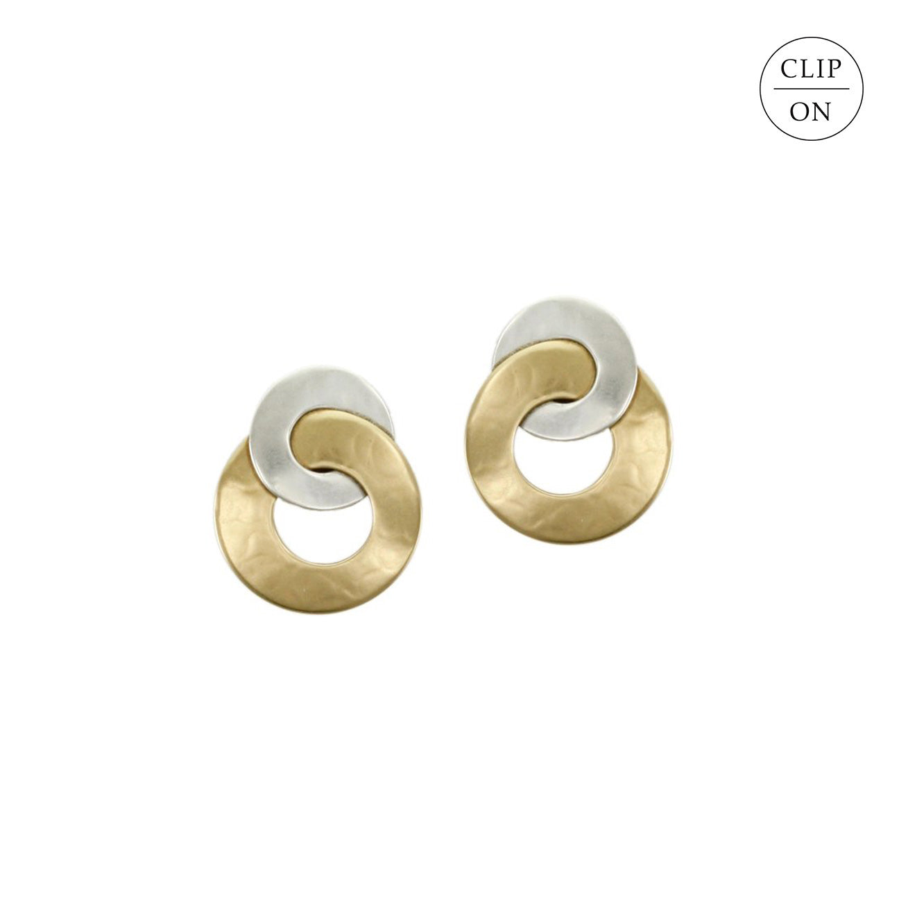 Mixed-Metal Intertwined Wide Ring Clip-On Earrings