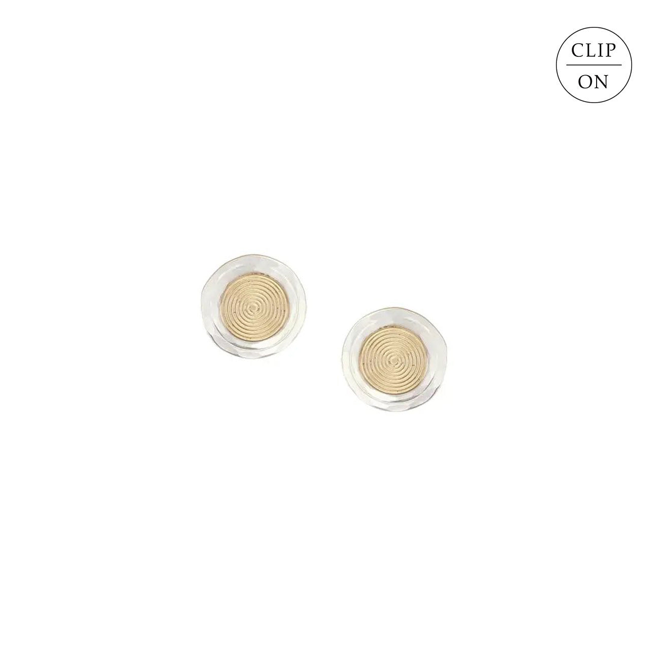 Mixed-Metal Small Textured Discs Clip-On Earrings