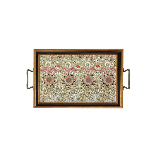 William Morris Corncockle Decorative Tray with Brass Handles