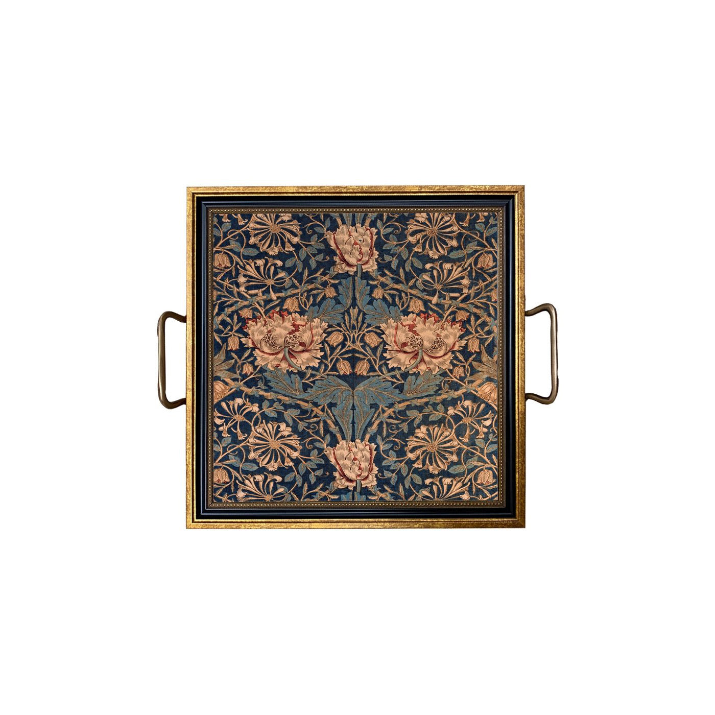 William Morris Honeysuckle Decorative Tray with Brass Handles